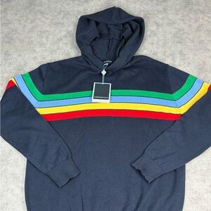 Andy & Evan Hoodie Youth XL 16 Blue Rainbow Stripe NWT Cotton Preppy